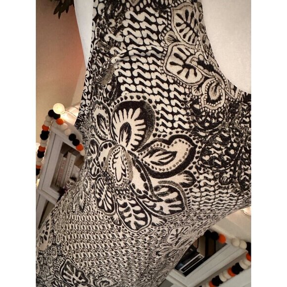 Style & Co Soft midi dress black and tan pattern floral size PXL - Picture 2 of 6